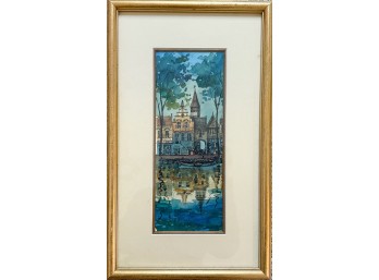 'Oudeschaun' Amsterdam Watercolor Signed