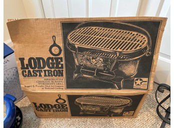 Lodge Cast Iron Hibachi Style Charcoal Burning Sportsman Grill Original Model New