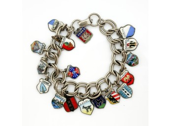 Sterling Silver International Chain Link Charm Bracelet