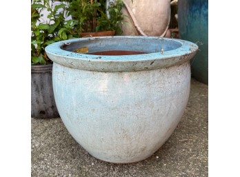 Large Robin’s Egg Blue Ceramic Planter