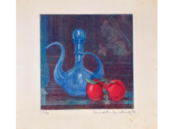 'Blue Pitcher' Limited Edition Etching By William Ross Cameron 1970