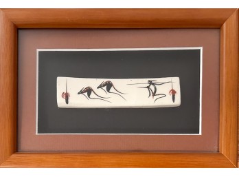 Authentic Aboriginal Artifact Hand Painted Bone Art By Maleuca Malie
