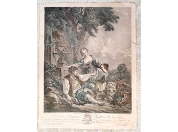 Antique 18th-century French Engraving  L'Obissance Rcompense'