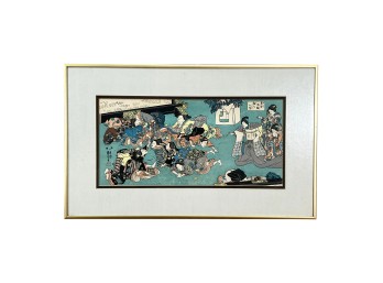 Vintage Framed Utagawa Kuniyoshi Japanese Print