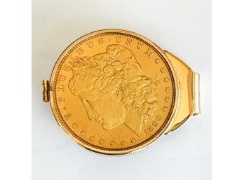Morgan Silver Dollar Gold Plated Money Clip
