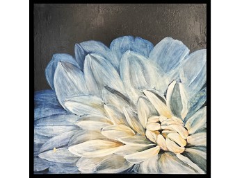 'Blue And White Dahlia' Art Print On Canvas