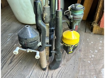 (5) Fishing Poles, 3 With Reels