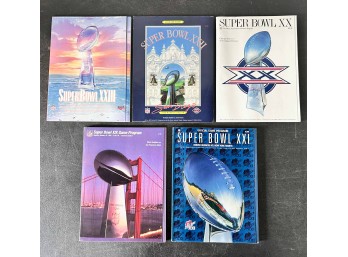 (5) Official Super Bowl Game Programs