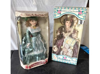 Collectors Choice And Vanessa Collection Porcelain Dolls New In Box