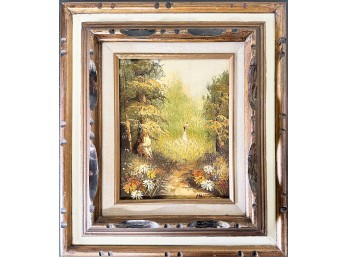 Woman In Meadow By Charles Manning Oil On Canvas Signed