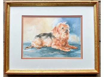 ‘Andrew’ The Yorkie By Joyce Rogers Watercolor On Paper Signed
