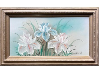 'Irises' Oil On Canvas Signed