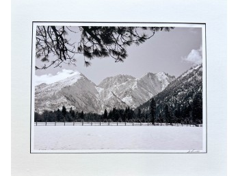 ‘Mountainscape In Snow’ Original Black-And White- Photographic Print By Don Adams Signed