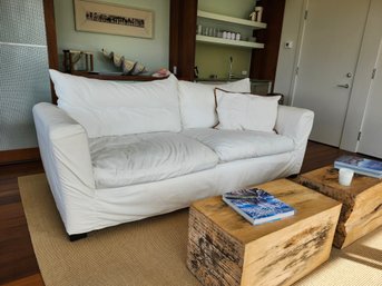 Montauk Handcrafted White Sofa  Slipcovered Comfort