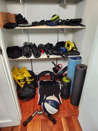 Home Gym Essentials Lot - Medicine Ball, Weighted Vest, Mats & More