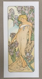 Alphonse Mucha, 1970's Lithograph  Iris  Limited Ed. With Chop Fine Art Print