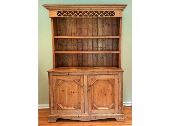 Vintage English Pine Step Back Hutch