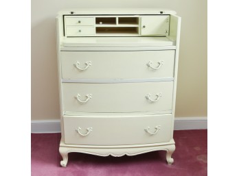 Vintage White Sold Wood (3) Drawer Dresser