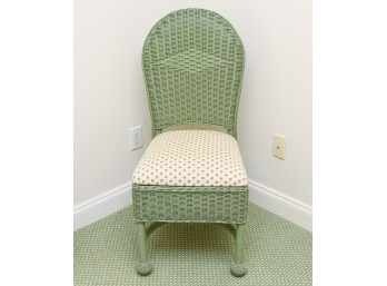 Green Resin Wicker Upholstered Occasional Chair