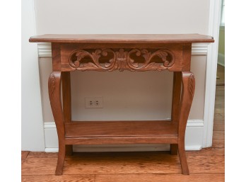 Carved Solid Oak Console Table