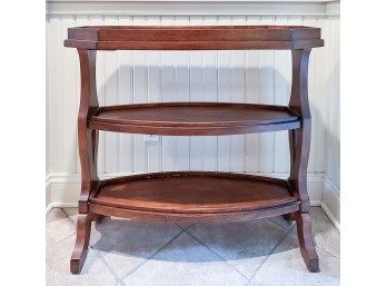Vintage Solid Fruitwood 3-Tiered Entryway Table