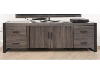 Charcoal Laminate Wood Entertainment Stand