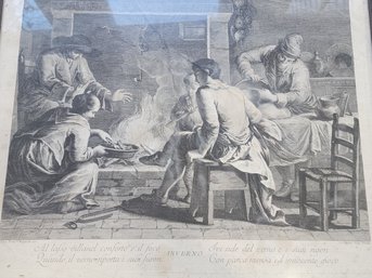 Mid 1700s Italian Engraving By Volpato, Inverno