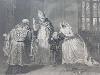 1870 Engraving Queen Elizabeth And The Duke Of York. (King Richard III)