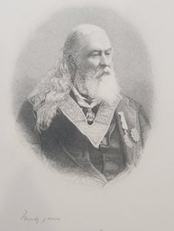 Albert Pike Engraving 1800s Freemason And Confederate General