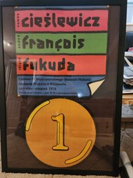 Framed 1974 Polish Art Show Poster