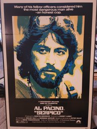 Framed 1974 Paving Serpico Movie Poster
