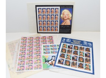 Collection Of Stamps Include Elvis, Marilyn And Classic Movie Monsters