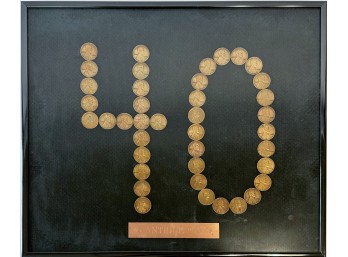 40 Antique Pennies Framed Wall Art