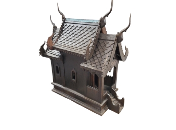 Vintage, Hand- Crafted Thai Spirit House- AKA San Phra Phum- Thai Temple Altar   #1 Of 3.    Bsmt
