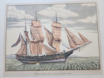 V Cioni 1806 Polacre Ship Litho