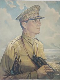 1942 Douglas MacArthur Chromolithograph Framed