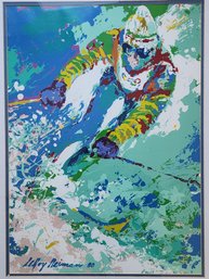 1980 Olympic Downhill Serigraph By Leroy Neiman