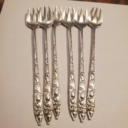 Vintage Tiffany & Co. Sterling Silver Cocktail Or Oyster Forks Circa 1890s, Gourd Pattern- Retired  HT/E