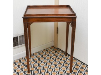 Vintage Carved Solid Wood End Table