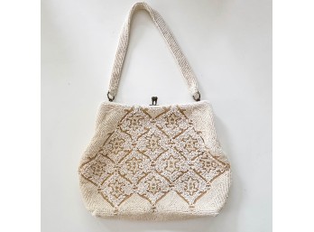 Vintage Walborg Cream Beaded Handbag