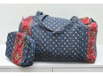 Vera Bradley Cloth Tote Bag And Make-up Bag