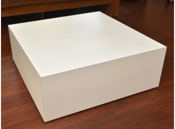 Large Modern White Coffee Table With Caster Wheels
