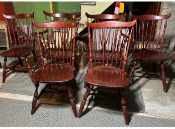 6-Piece Set Of Vintage Spindle Back Chairs