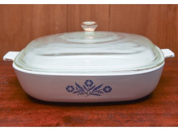 Vintage Corningware Blue Cornflower 10 Inch Lidded Casserole Dish