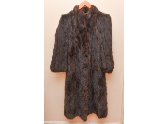 Women's Full Length Dark Brown Fur Coat