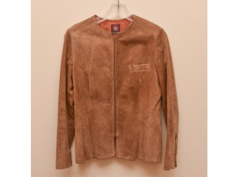 Women's Anne Klein Tan Suede Zip Front Jackets