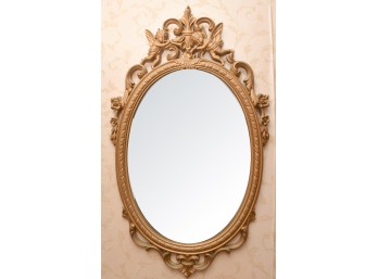 Vintage Gold Toned Cherub Wall Mirror