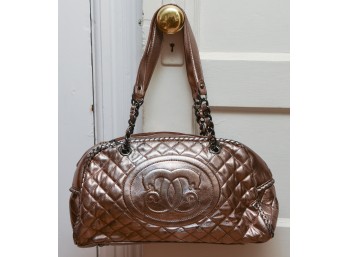 Gold Leather Handbag By Sharif