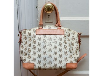 Dooney & Bourke Cream Leather Logo Handbag