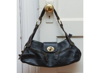 Black Pebble Leather Handbag